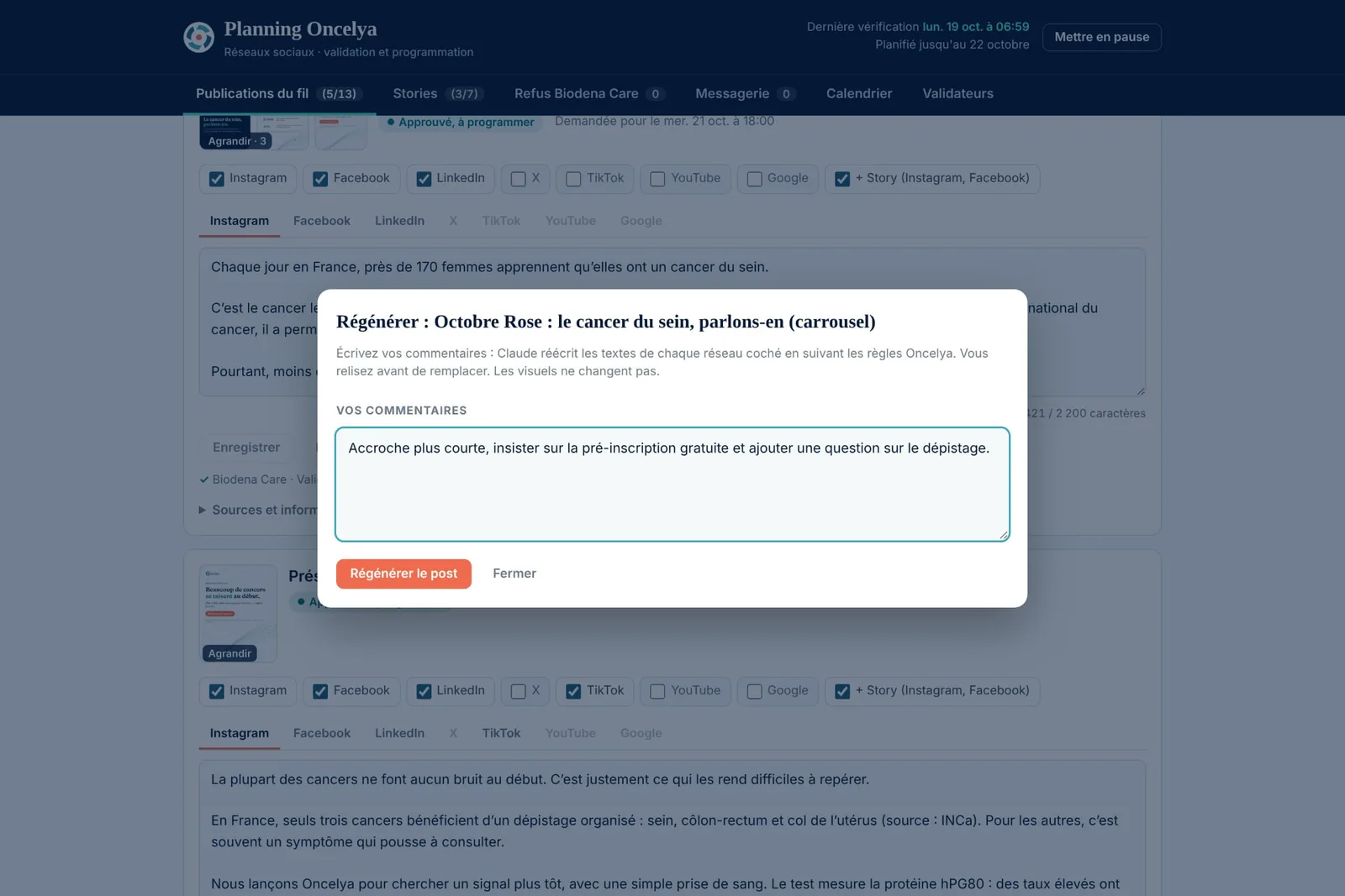 Régénérer un post à partir de vos commentaires