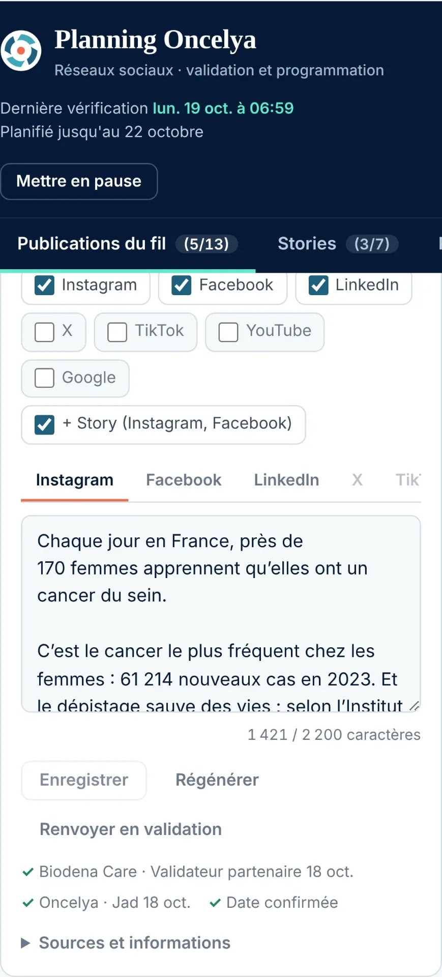 Fiche post sur mobile